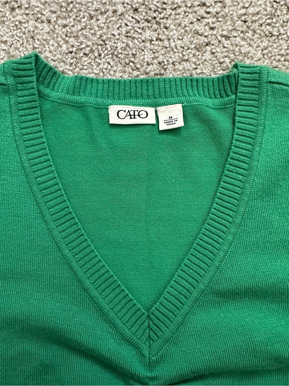 CATO Fashions Green Mixed Media Knit Top | Size M - Picture 2 of 8